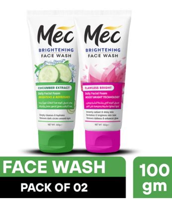 Mec-Brightening-Cucumber-Extract-&-Flawless-Bright-Face-Wash-Pack-of-2